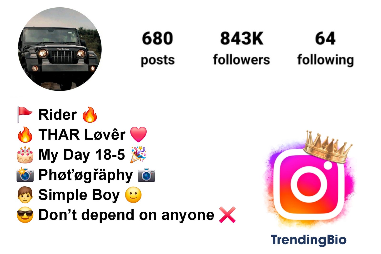 Instagram Bio For Thar Lovers (2) Instagram bio for thar lover boy