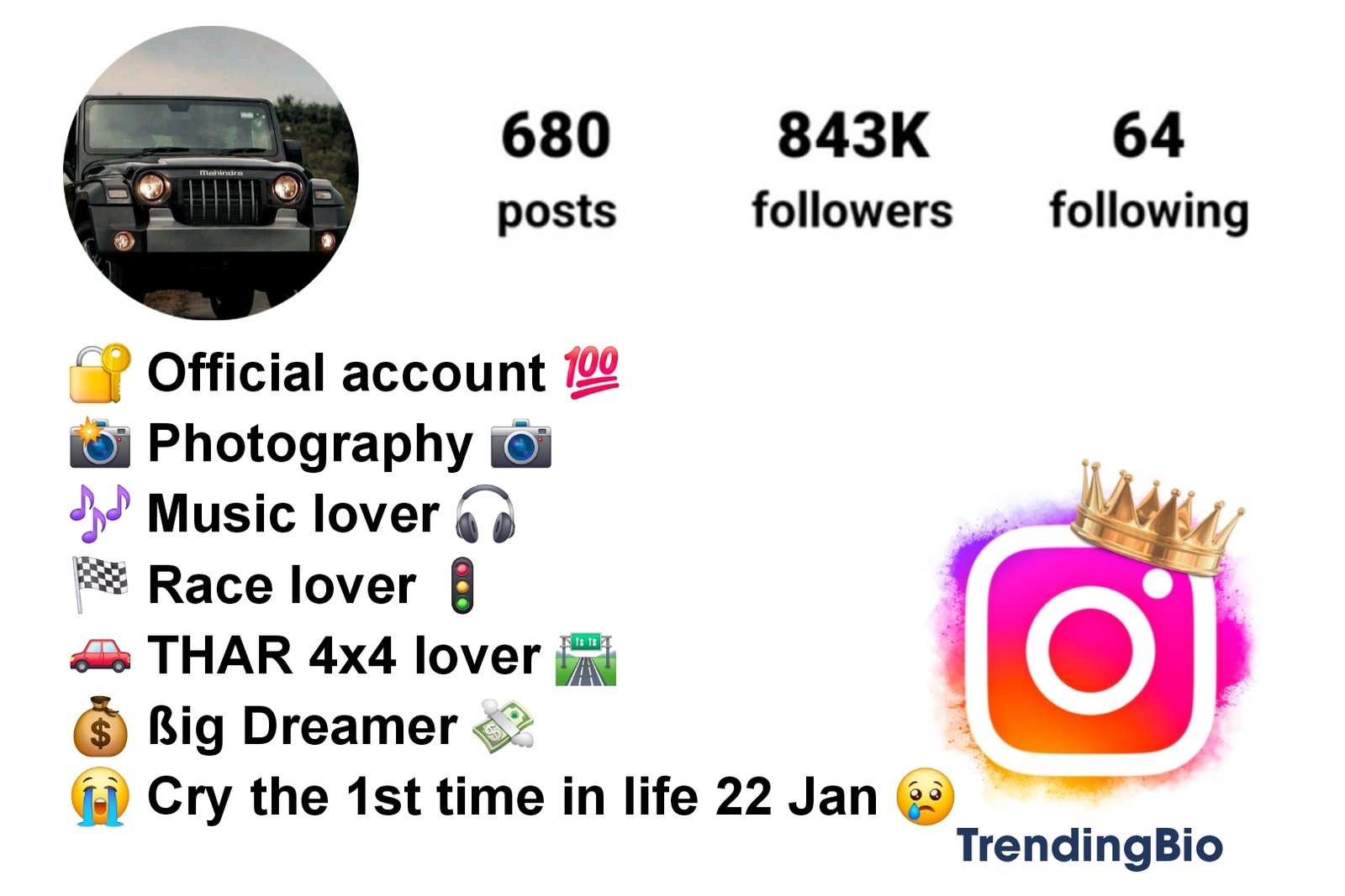Instagram Bio For Thar Lovers (3) Thar lover Bio For Instagram In Hindi