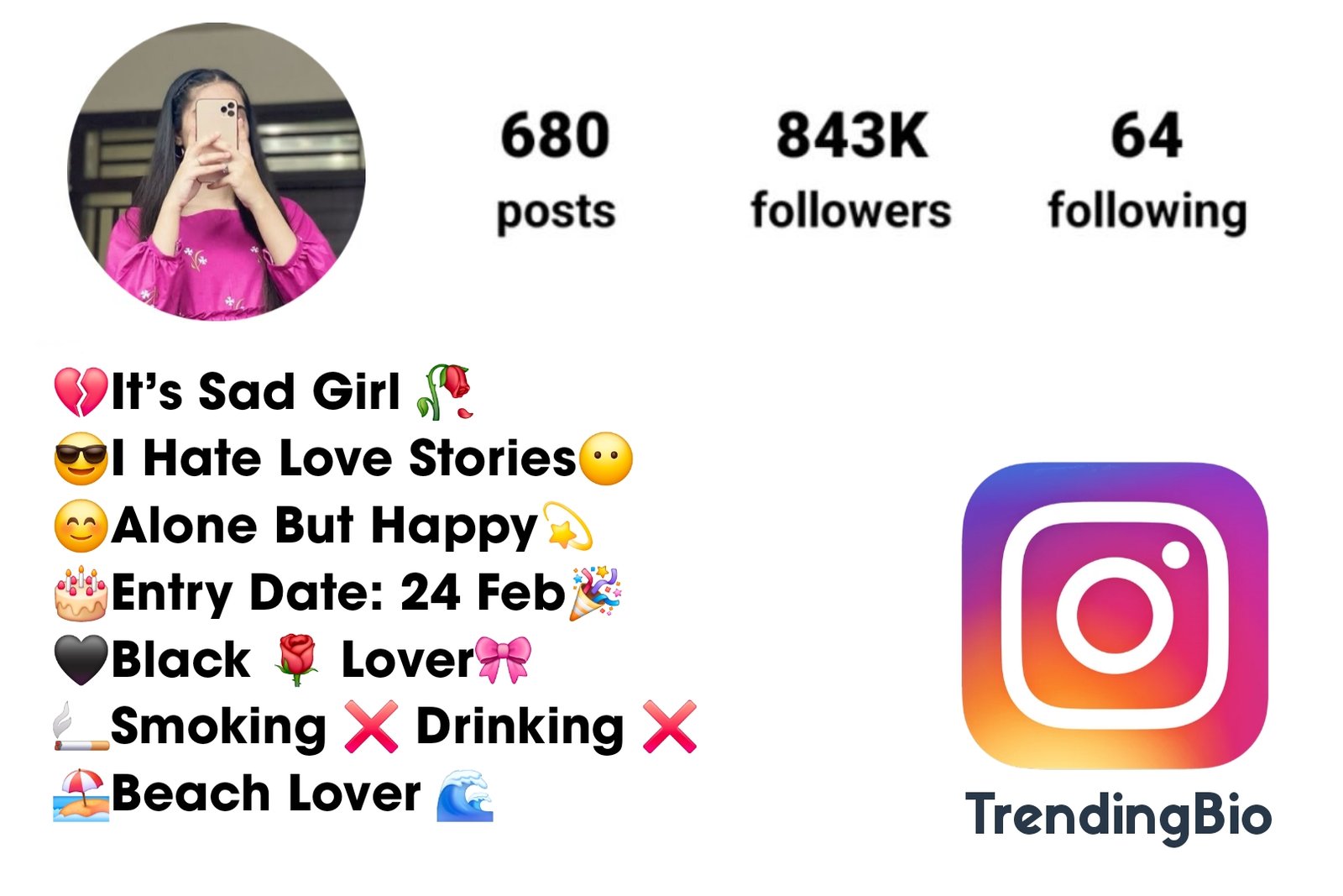 Instagram Bio for Girls (4) Bio for Instagram For Girl Attitude