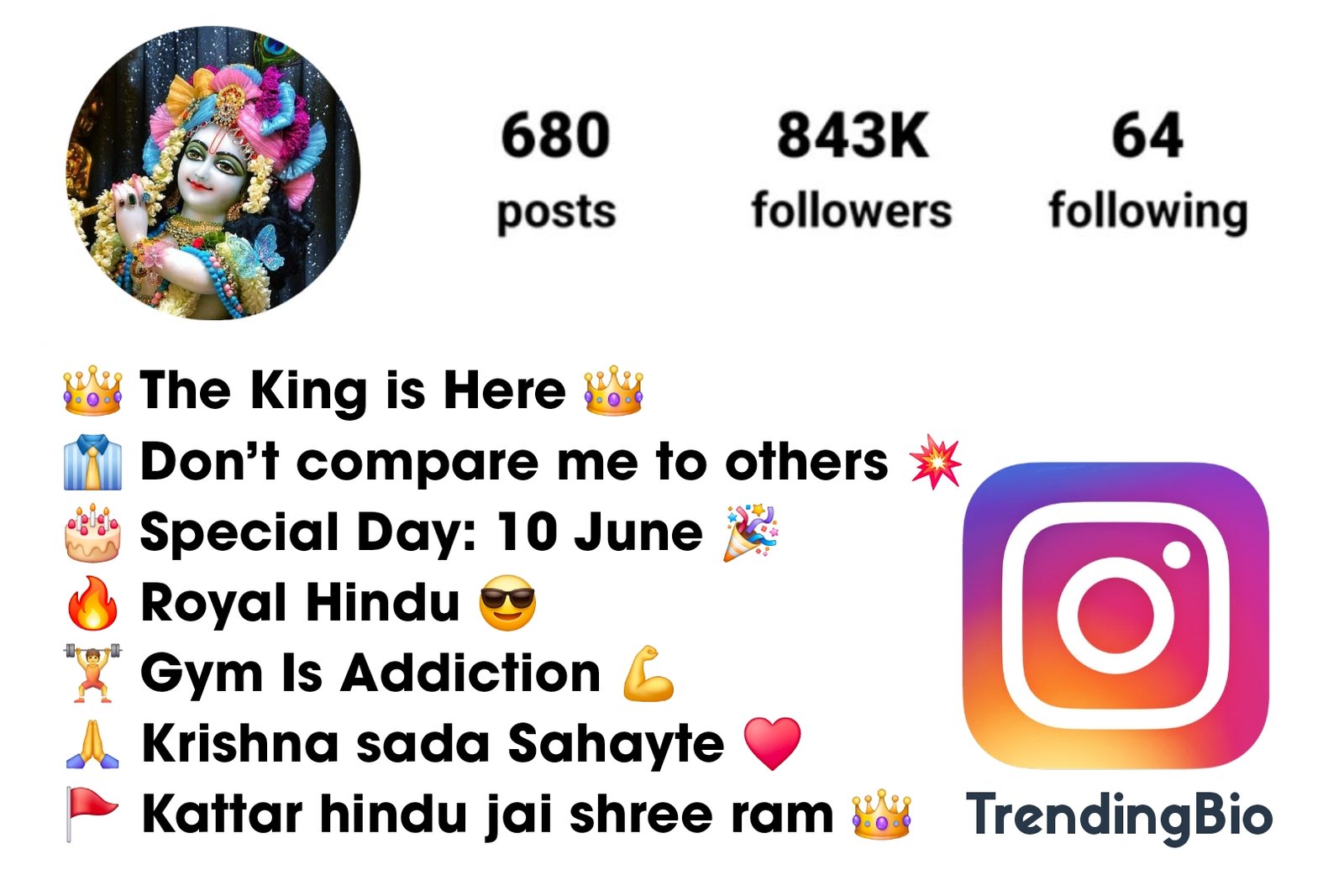Krishna sada Sahayte Instagram bio (4) Krishna Bio For Instagram