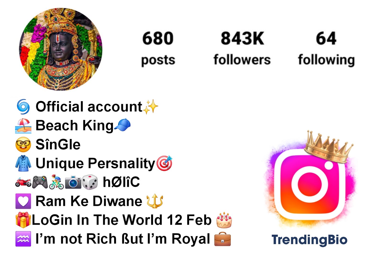 Shree Ram Bio For Instagram (1) Shree Ram Bio For Instagram