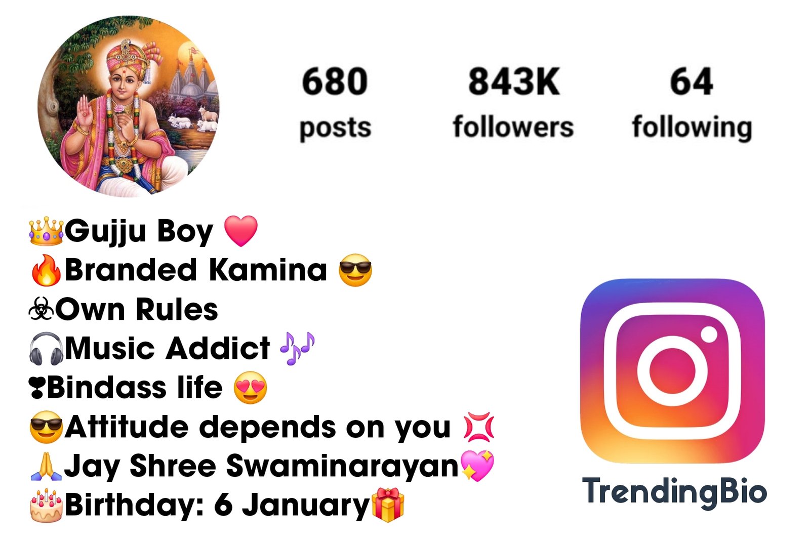 Jay Swaminarayan Instagram Bio